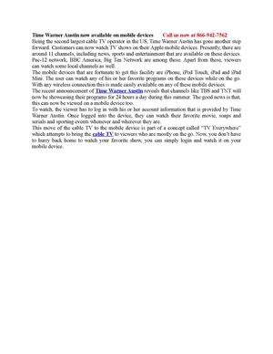 Time Warner Austin call now 866-942-7562