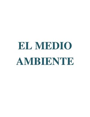 EL MEDIO AMBIENTE
