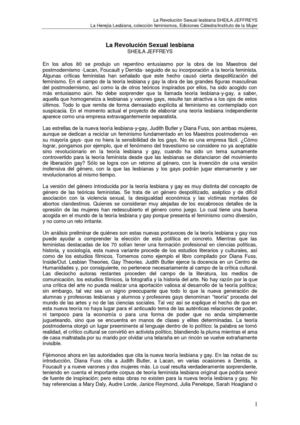 La revolución sexual lesbiana - Sheila Jeffreys