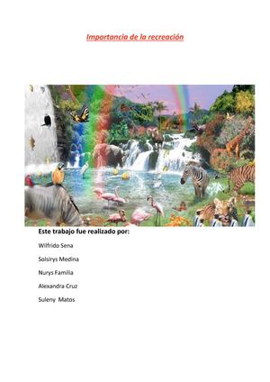 Importancia de la Recreacion