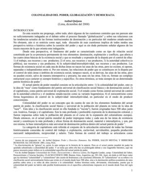 Colonialidad del Poder