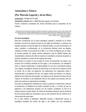 Autoestima y género - Marcela Lagarde