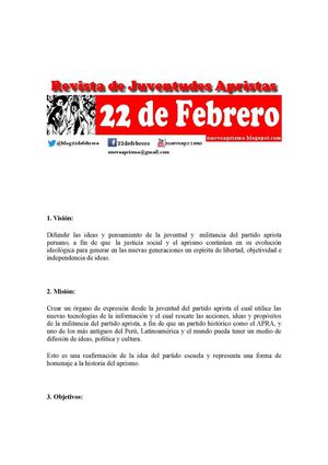 vision mision objetivos 22 de febrero