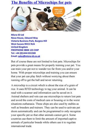 The Benefits of Microchips for pets