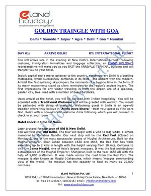 Golden Triangle with Goa Tour