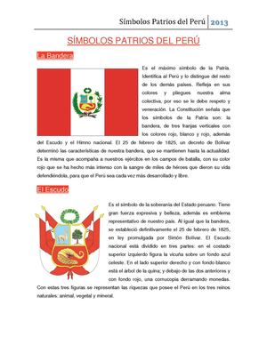 SÍMBOLOS PATRIOS DEL PERÚ