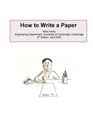 How to write a Paper