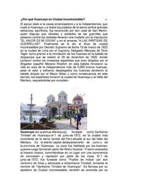 LA CIUDAD INCONTRASTABLE DE HUANCAYO