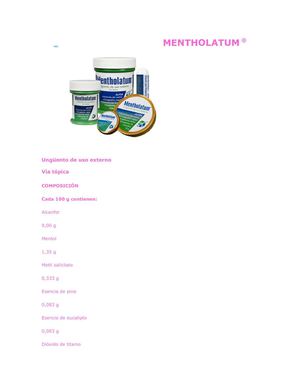 Analgesico en Unguentos