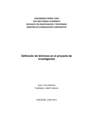 Definición de términos en el proyecto de investigación