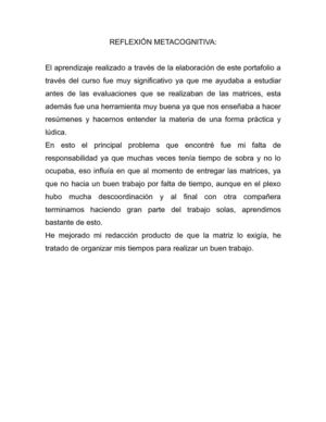 REFLEXIÓN METACOGNITIVA