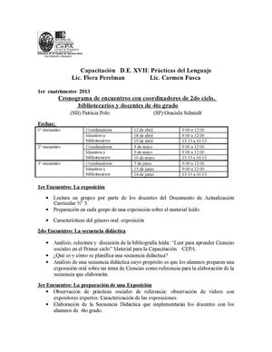 Capacitación de Prácticas del Lenguaje - Programa 