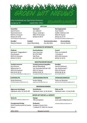 Groen Wit Bewaarnummer 2012/2013