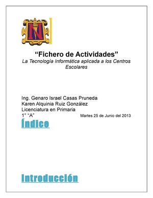 Fichero de Actividades