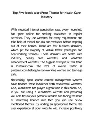 Top Five Iconic WordPress Themes for Health Care Industry