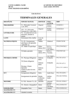 Manuels de terminale générale