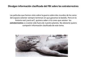 Divulgan información clasificada del FBI sobre los extraterrestres