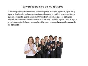 La verdadera cara de los aplausos