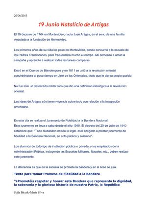 Natalicio de artigas