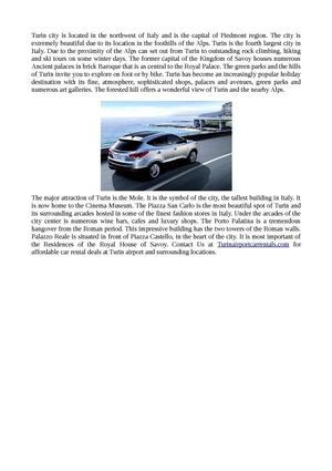 Turin Airport Car Rental