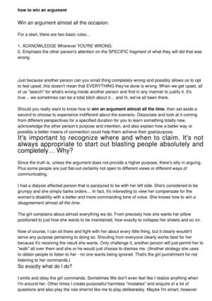 How to win an argument almost all the time