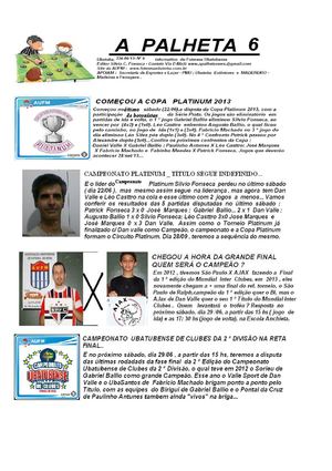  A PALHETA 6 -Informativo do futmesa de Ubatuba-SP