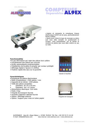 Compteuse trieuse de monnaie et jetons AL9EX