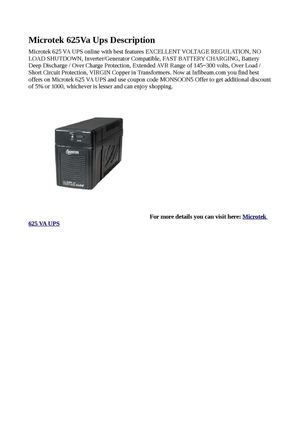 Microtek 625 VA UPS Online With Excellent Voltage Regulation