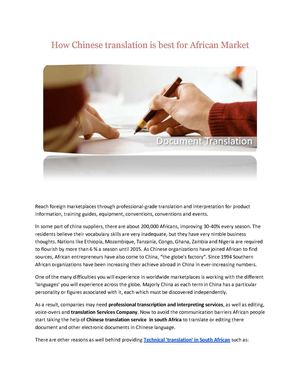 How Chinese translation is best for African Market