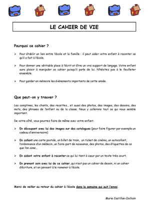 Cahier de vie 2012-2013