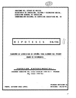 Cuaderno de ejercicios de español para alumnos del primer grado de secundaria