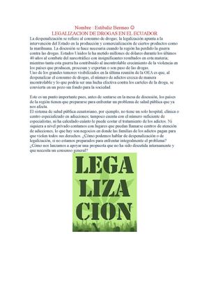 LEGALIZACION DE DROGAS EN EL ECUADOR