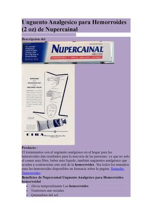 Unguento Analgesico para Hemorroides m