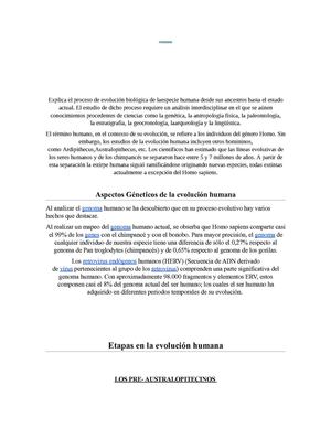 Evolucion en el Hombre