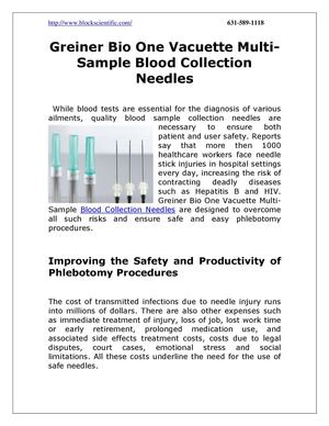 Greiner Bio One Vacuette Multi-Sample Blood Collection Needles