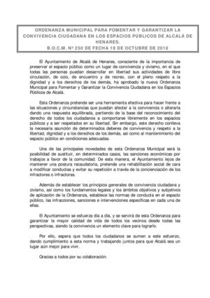 Ordenanzas de convivencia en Alcalá de Henares