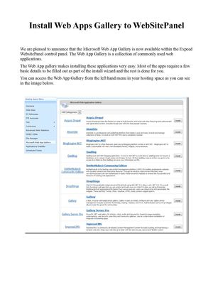 Install Web Apps Gallery to WebSitePanel