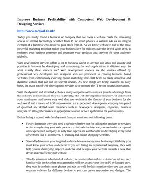 Improve Business Profitability with Competent Web Development & Designing Services