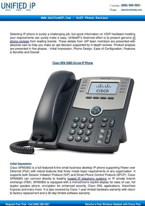 Cisco SPA 508G 8-Line IP Phone Review
