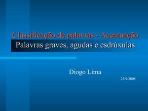 As classes de palavras