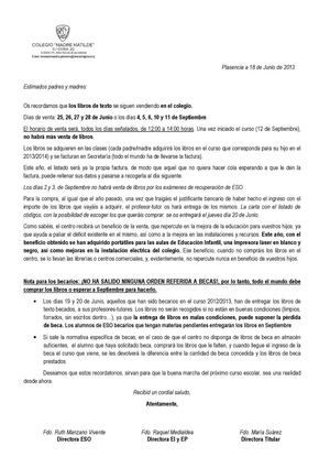 CIRCULAR LIBROS DE TEXTO