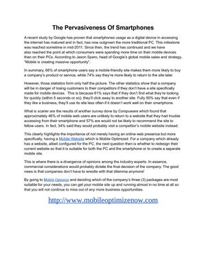 The Pervasiveness Of Smartphones