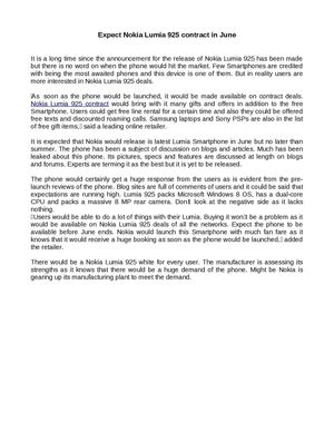 Nokia Lumia 925 contract