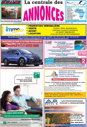 La centrale des annonces N° 1134 Semaine du 17 au 23 Février 2013