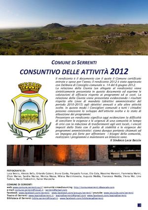 Comune di Serrenti - Rendiconto 2012 - Relazione della Giunta