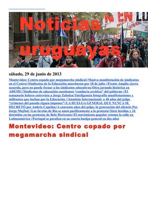 Noticias Uruguayas sábado 29 de junio del 2013