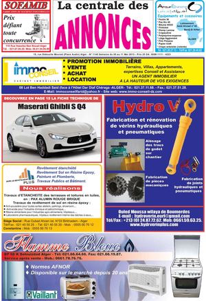 La centrale des annonces N° 1145 Semaine du 05 au 11 Mai 2013