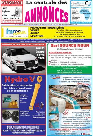 La centrale des annonces N° 1150 Semaine du 09 au 15 Juin 2013