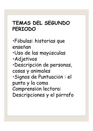 ESPAÑOL SEGUNDO PERIODO