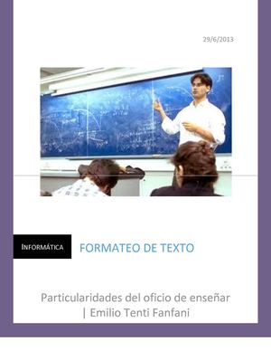 Particularidades del oficio de enseñar